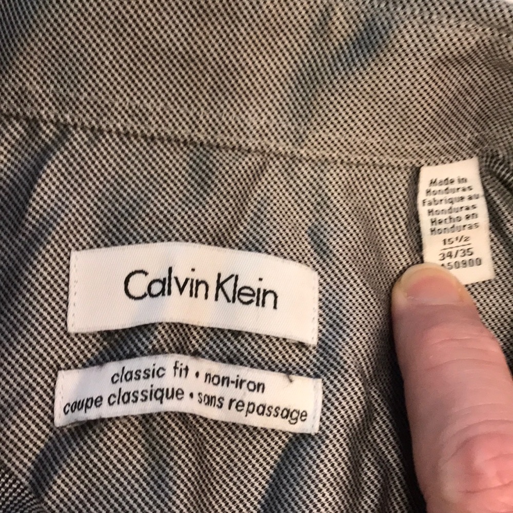 Calvin Klein grey dress shirt 15 1/2 34-35 - Picture 2 of 3